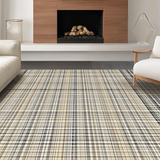 Ultra Soft Area Rug, Non Slip, Stain Resistant, Washable Area Rugs for Living Room, Bedroom, Luxurious Minimalist Tiled Motif(Beige)