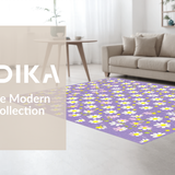Ultra Soft Area Rug, Non Slip, Stain Resistant, Washable Area Rugs for Living Room, Bedroom, Delightful Colorful Petal Design(Purple)