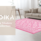 Ultra Soft Area Rug, Non Slip, Stain Resistant, Washable Area Rugs for Living Room, Bedroom, Rustic Tasseled Texture Appeal(Pink)