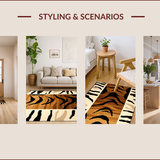 Ultra Soft Area Rug, Non Slip, Stain Resistant, Washable Area Rugs for Living Room, Bedroom, Exotic Tiger Print Washable Living Room Rug(Yellow)