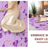 Ultra Soft Area Rug, Non Slip, Stain Resistant, Washable Area Rugs for Living Room, Bedroom, Delicate Circular Nature Theme(Purple)