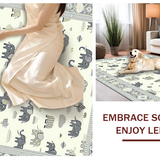 Ultra Soft Area Rug, Non Slip, Stain Resistant, Washable Area Rugs for Living Room, Bedroom, Stylish Round Grey Ivory Animal Pattern(Beige)