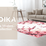 Ultra Soft Area Rug, Non Slip, Stain Resistant, Washable Area Rugs for Living Room, Bedroom, Rustic Springtime Floral Charm(Pink)
