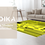 Ultra Soft Area Rug, Non Slip, Stain Resistant, Washable Area Rugs for Living Room, Bedroom, Chic Striped Coastal Aesthetic(Yellow)