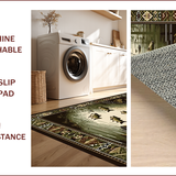 Ultra Soft Area Rug, Non Slip, Stain Resistant, Washable Area Rugs for Living Room, Bedroom, Rustic Nature-Inspired Bass Scene(Brown)