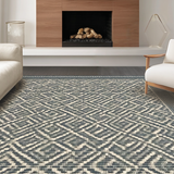 Ultra Soft Area Rug, Non Slip, Stain Resistant, Washable Area Rugs for Living Room, Bedroom, Stylish Transitional Neutral Motif(Gray)