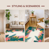 Ultra Soft Area Rug, Non Slip, Stain Resistant, Washable Area Rugs for Living Room, Bedroom, Colorful Abstract Boho Tapestry(Pink)