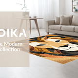 Ultra Soft Area Rug, Non Slip, Stain Resistant, Washable Area Rugs for Living Room, Bedroom, Charming Lion Jungle Aesthetic(Brown)