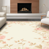 Ultra Soft Area Rug, Non Slip, Stain Resistant, Washable Area Rugs for Living Room, Bedroom, Stylish Neutral Floral Harmony(Beige)