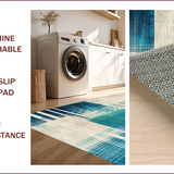Ultra Soft Area Rug, Non Slip, Stain Resistant, Washable Area Rugs for Living Room, Bedroom, Dynamic Modern Curvilinear Pattern(Blue)