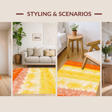 Ultra Soft Area Rug, Non Slip, Stain Resistant, Washable Area Rugs for Living Room, Bedroom, Contemporary Irregular Gradient Aesthetic(Orange)
