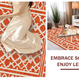 Ultra Soft Area Rug, Non Slip, Stain Resistant, Washable Area Rugs for Living Room, Bedroom, Sophisticated Textural Layered Design(Orange)