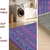 Ultra Soft Area Rug, Non Slip, Stain Resistant, Washable Area Rugs for Living Room, Bedroom, Eclectic Multi-Hued Ethnic Motif(Purple)
