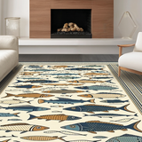 Coastal Nautical Fish Motif(White)