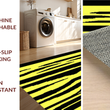 Ultra Soft Area Rug, Non Slip, Stain Resistant, Washable Area Rugs for Living Room, Bedroom, Elegant Striped Safari Charm(Yellow)
