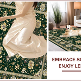Ultra Soft Area Rug, Non Slip, Stain Resistant, Washable Area Rugs for Living Room, Bedroom, Elegant Floral Mihrab Artwork(Green)