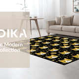 Ultra Soft Area Rug, Non Slip, Stain Resistant, Washable Area Rugs for Living Room, Bedroom, Elegant Whimsical Pet Design Piece(Black)