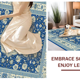 Ultra Soft Area Rug, Non Slip, Stain Resistant, Washable Area Rugs for Living Room, Bedroom, Modern Earthy Floral Composition(Blue)