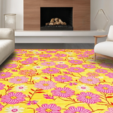 Ultra Soft Area Rug, Non Slip, Stain Resistant, Washable Area Rugs for Living Room, Bedroom, Playful Shaggy Orange Pattern(Yellow)