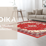Ultra Soft Area Rug, Non Slip, Stain Resistant, Washable Area Rugs for Living Room, Bedroom, Vibrant Medallion Patterned Elegance(White)