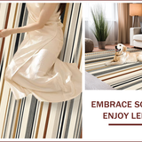 Ultra Soft Area Rug, Non Slip, Stain Resistant, Washable Area Rugs for Living Room, Bedroom, Modern Chic Linear Arrangement(Beige)