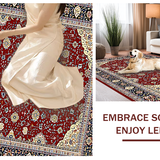 Ultra Soft Area Rug, Non Slip, Stain Resistant, Washable Area Rugs for Living Room, Bedroom, Charming Earthy Textured Elements(Red)