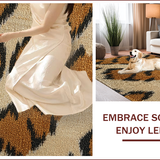Ultra Soft Area Rug, Non Slip, Stain Resistant, Washable Area Rugs for Living Room, Bedroom, Tan and Terracotta Dining Room Boho Area Rug(Beige)