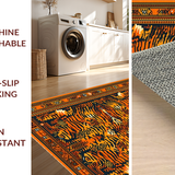 Ultra Soft Area Rug, Non Slip, Stain Resistant, Washable Area Rugs for Living Room, Bedroom, Creative Jungle Vibe Accent(Orange)
