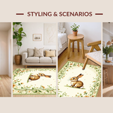 Ultra Soft Area Rug, Non Slip, Stain Resistant, Washable Area Rugs for Living Room, Bedroom, Elegant Earthy Floral Display(Beige)
