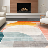 Ultra Soft Area Rug, Non Slip, Stain Resistant, Washable Area Rugs for Living Room, Bedroom, Earthy Toned Tribal Motif(Orange)