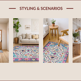 Ultra Soft Area Rug, Non Slip, Stain Resistant, Washable Area Rugs for Living Room, Bedroom, Modern Abstract Patterned Delight(White)