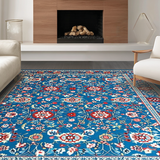 Elegant Multicolor Coastal Motif(Blue)