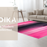 Ultra Soft Area Rug, Non Slip, Stain Resistant, Washable Area Rugs for Living Room, Bedroom, Bold Pink Black Geometric Flair(Pink)