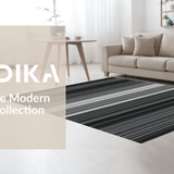 Ultra Soft Area Rug, Non Slip, Stain Resistant, Washable Area Rugs for Living Room, Bedroom, Elegant Monochrome Geometric Style(Black)