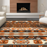 Ultra Soft Area Rug, Non Slip, Stain Resistant, Washable Area Rugs for Living Room, Bedroom, Eclectic Warm Toned Medallion Look(Orange)