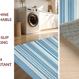Ultra Soft Area Rug, Non Slip, Stain Resistant, Washable Area Rugs for Living Room, Bedroom, Chic Warm Earthy Stripes(Blue)