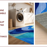 Ultra Soft Area Rug, Non Slip, Stain Resistant, Washable Area Rugs for Living Room, Bedroom, Abstract Modern Living Room Rug(Blue)