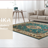 Ultra Soft Area Rug, Non Slip, Stain Resistant, Washable Area Rugs for Living Room, Bedroom, Chic Neutral Toned Print(Blue)