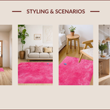 Ultra Soft Area Rug, Non Slip, Stain Resistant, Washable Area Rugs for Living Room, Bedroom, Handmade Pink Bow Bathroom Coquette Aesthetic Bathmat(Pink)