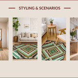 Ultra Soft Area Rug, Non Slip, Stain Resistant, Washable Area Rugs for Living Room, Bedroom, Eclectic Geometric Earthy Tones(Blue)