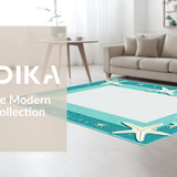 Ultra Soft Area Rug, Non Slip, Stain Resistant, Washable Area Rugs for Living Room, Bedroom, Rustic Ocean-Inspired Texture(Blue)