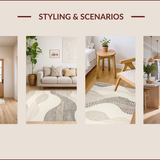 Ultra Soft Area Rug, Non Slip, Stain Resistant, Washable Area Rugs for Living Room, Bedroom, Transitional Earthy Tone Aesthetic(Beige)