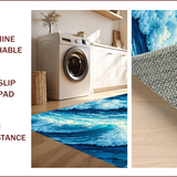 Ultra Soft Area Rug, Non Slip, Stain Resistant, Washable Area Rugs for Living Room, Bedroom, Beach-Themed Non-Slip Bedroom Area Carpet(Blue)