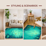 Ultra Soft Area Rug, Non Slip, Stain Resistant, Washable Area Rugs for Living Room, Bedroom, Serene Nature-Inspired Playroom Delight(Green)