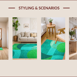 Ultra Soft Area Rug, Non Slip, Stain Resistant, Washable Area Rugs for Living Room, Bedroom, Modern Abstract Green Living Room Rug(Green)