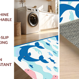 Ultra Soft Area Rug, Non Slip, Stain Resistant, Washable Area Rugs for Living Room, Bedroom, Adorable Sea Animal Decor Theme(Blue)