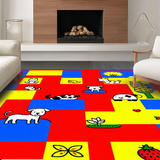 Ultra Soft Area Rug, Non Slip, Stain Resistant, Washable Area Rugs for Living Room, Bedroom, Interactive Seasonal Learning Design(Yellow)
