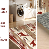 Ultra Soft Area Rug, Non Slip, Stain Resistant, Washable Area Rugs for Living Room, Bedroom, Cozy Warm Toned Organic Patterns(Brown)