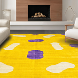 Ultra Soft Area Rug, Non Slip, Stain Resistant, Washable Area Rugs for Living Room, Bedroom, Eclectic Soft Shaggy Visual(Yellow)