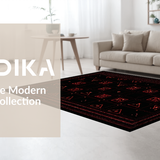 Ultra Soft Area Rug, Non Slip, Stain Resistant, Washable Area Rugs for Living Room, Bedroom, Stylish Retro Gaming Symbolism(Black)